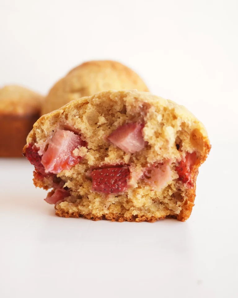 Muffins de banana y frutilla (fresa) 2 Muffins de banana y frutilla